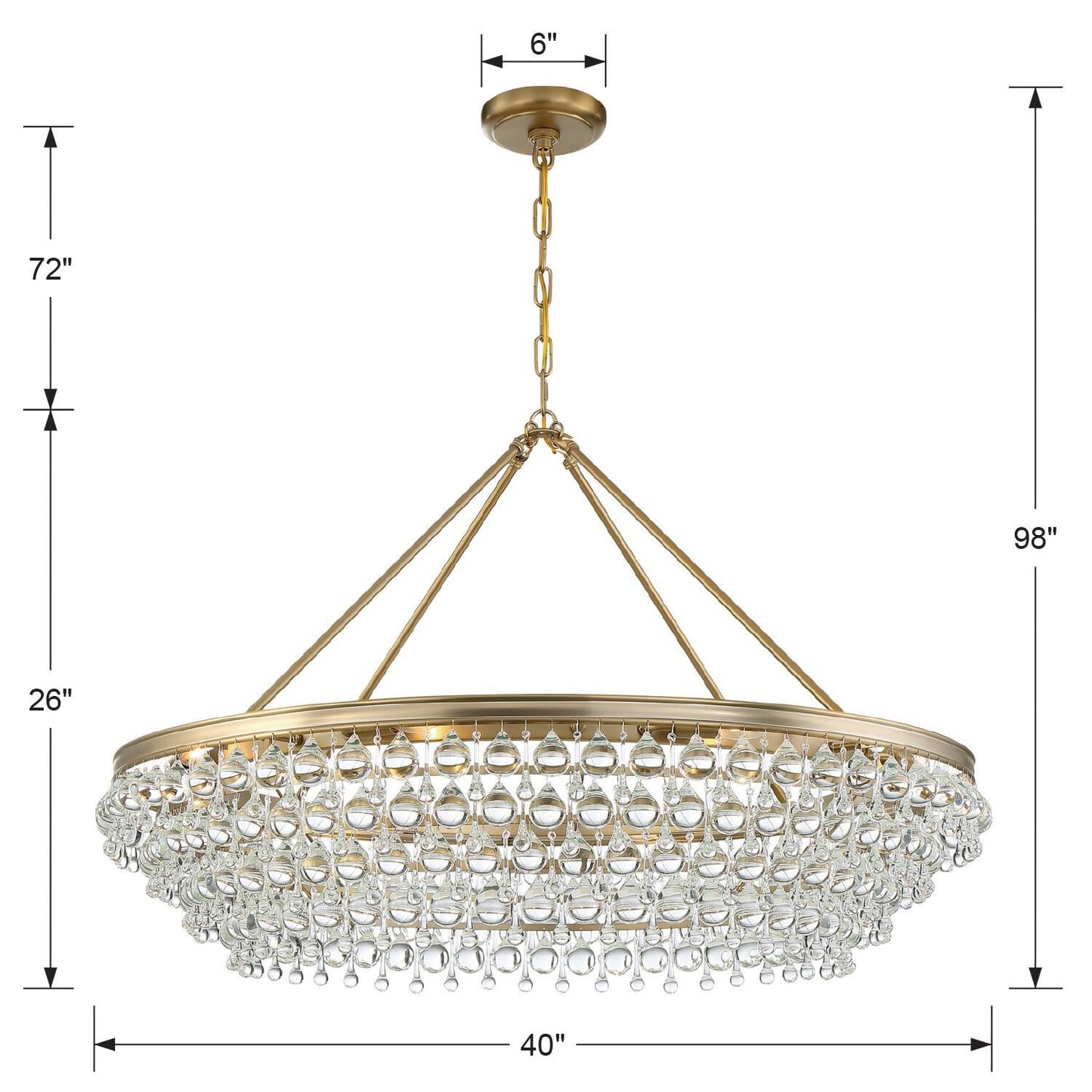 Crystorama Calypso 40 Inch 8 Light Chandelier Cp42478