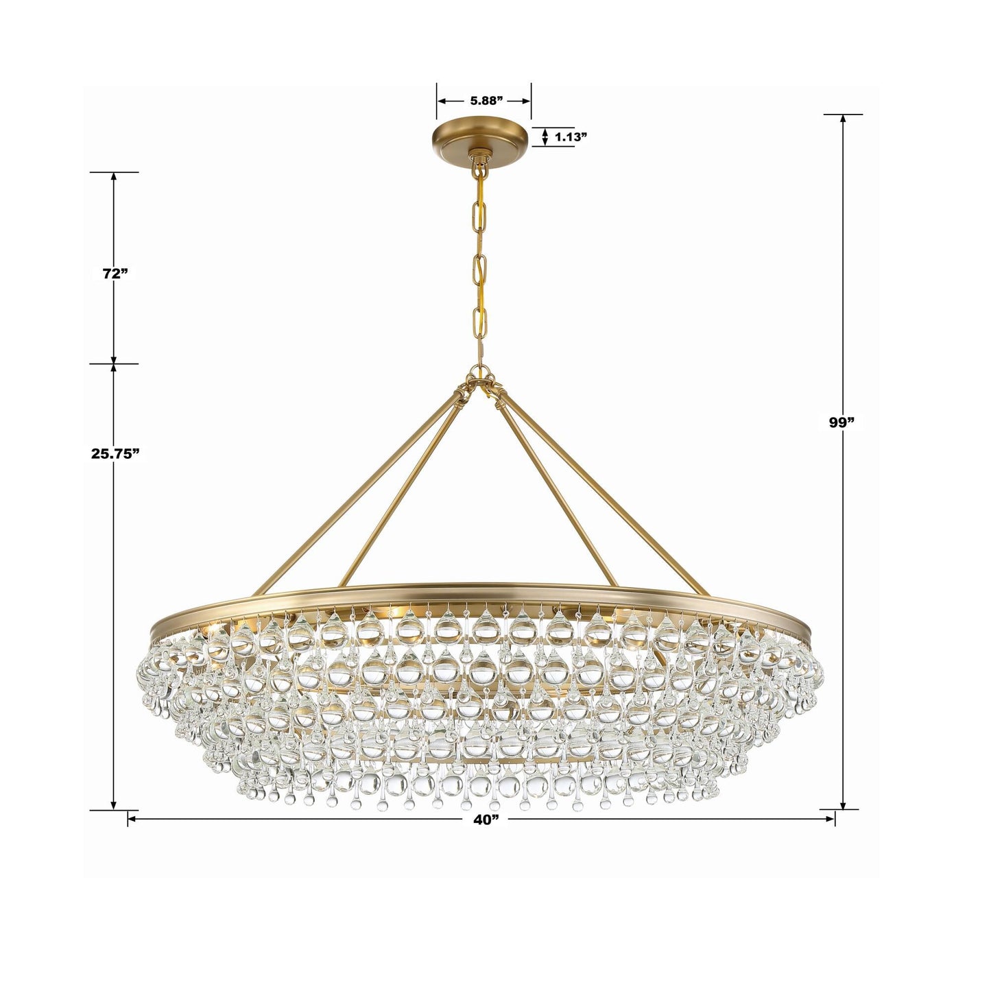 Crystorama Calypso 40 Inch 8 Light Chandelier Cp42478