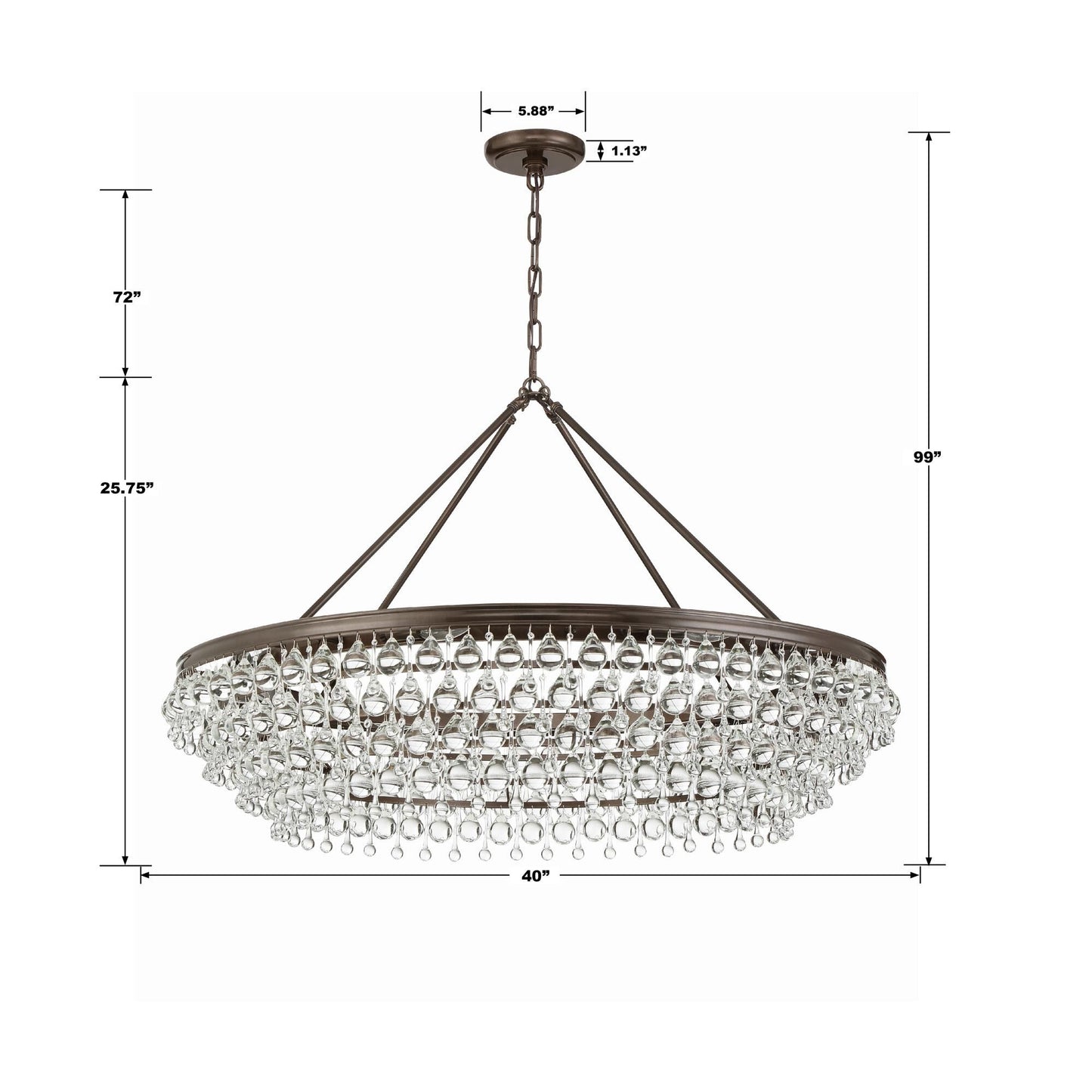 Crystorama Calypso 40 Inch 8 Light Chandelier Cp42478