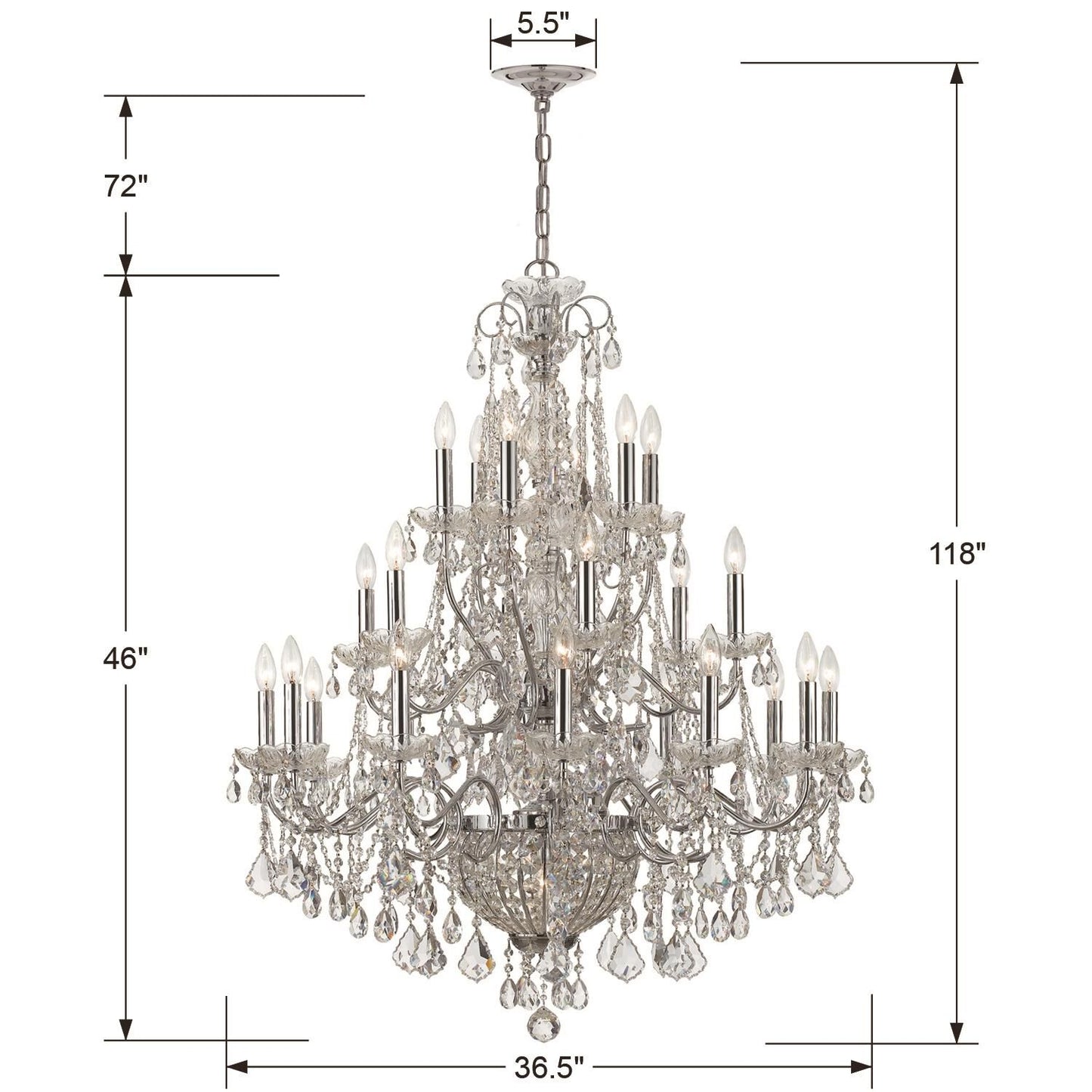 Crystorama Imperial 36 Inch 26 Light Chandelier Cp51777