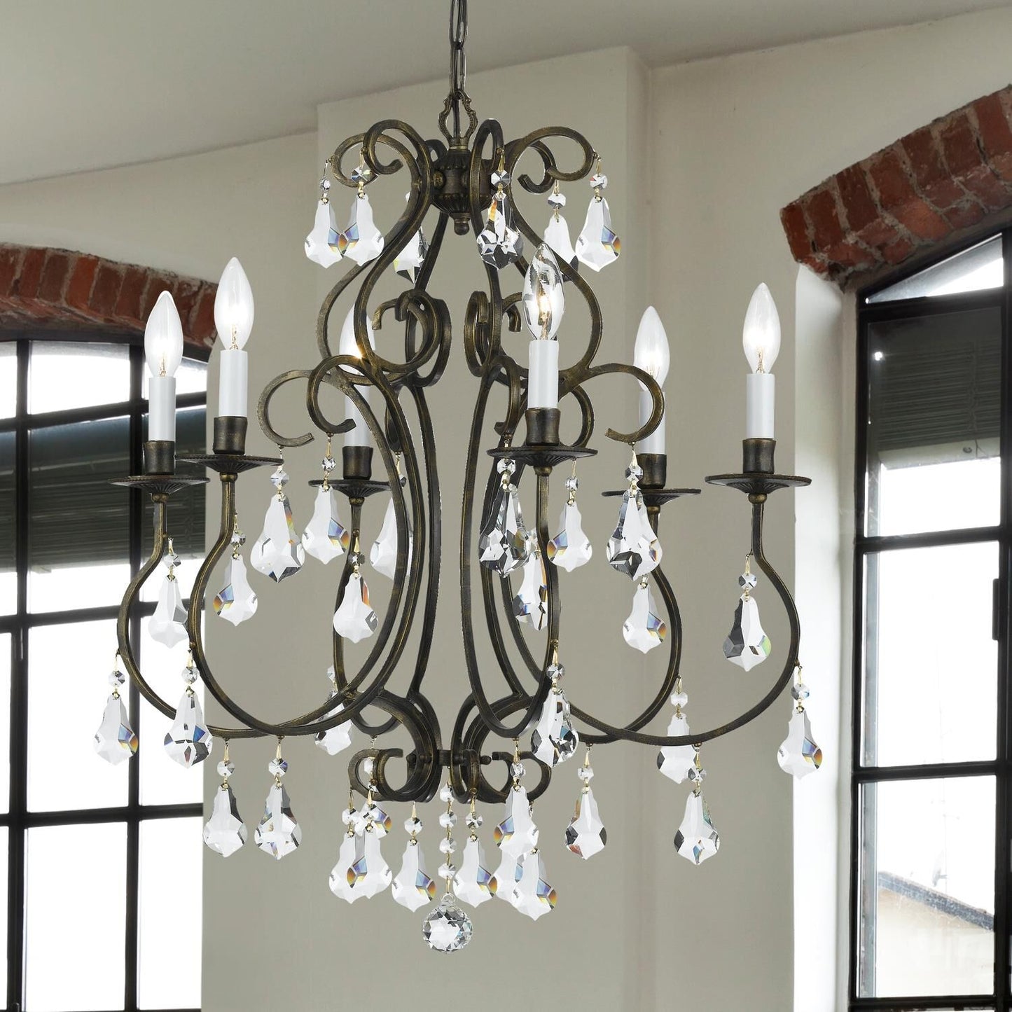 Crystorama Ashton 21 Inch 6 Light Mini Chandelier Cp724795