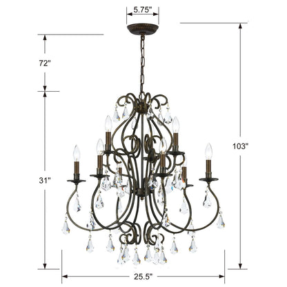 Crystorama Ashton 25 Inch 9 Light Chandelier Cp724771