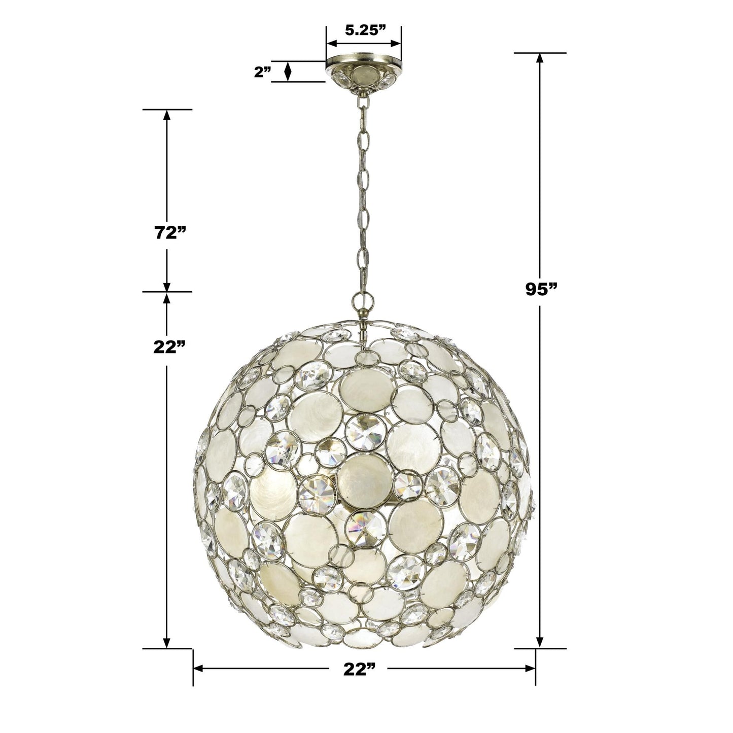 Crystorama Palla 22 Inch Large Pendant Cp78778