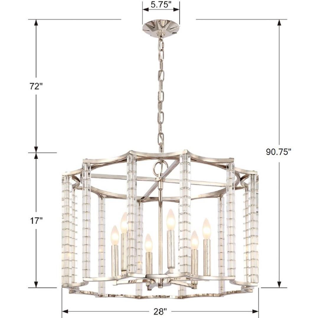 Crystorama Carson 28 Inch 6 Light Chandelier Cp110496