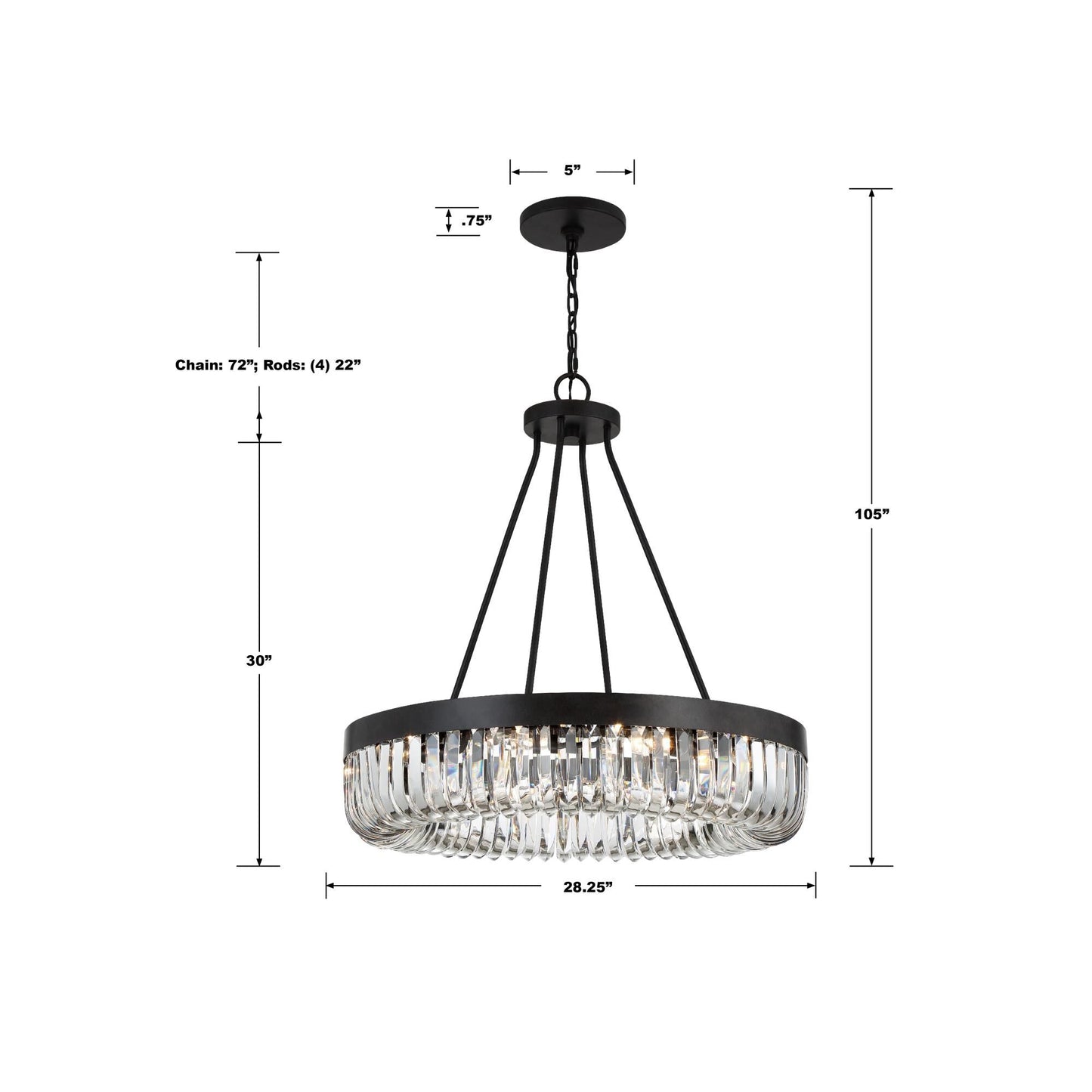 Crystorama Alister 28 Inch Chandelier Cp527002