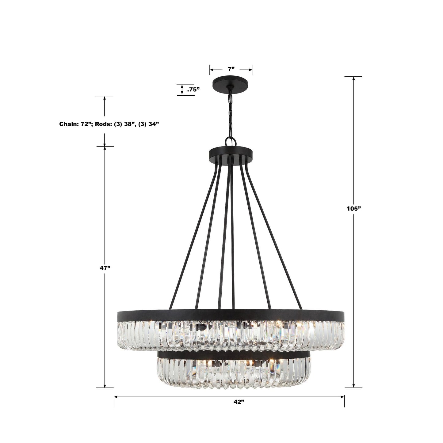 Crystorama Alister 42 Inch Chandelier Cp527005