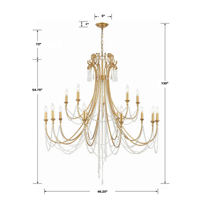 Crystorama Arcadia 46 Inch 15 Light Chandelier Cp527007