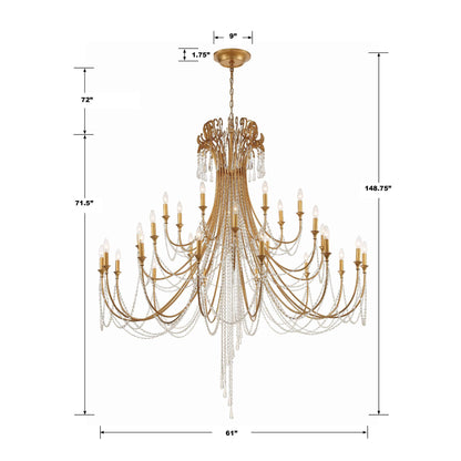 Crystorama Arcadia 61 Inch 28 Light Chandelier Cp527008