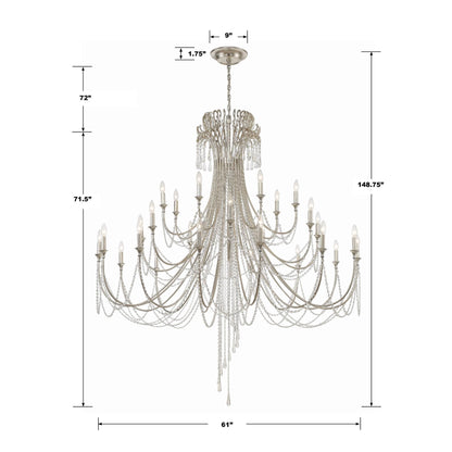 Crystorama Arcadia 61 Inch 28 Light Chandelier Cp527008