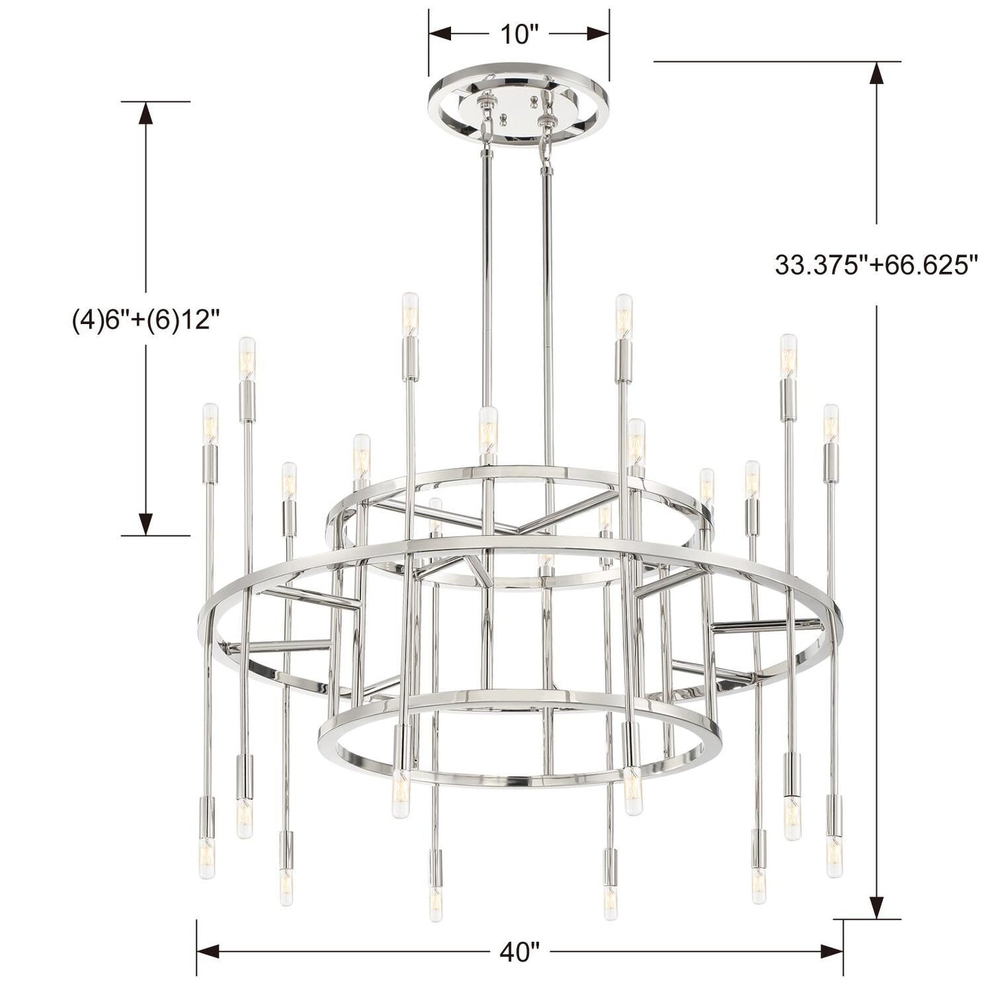 Crystorama Aries 40 Inch Chandelier Cp527000