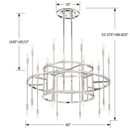 Crystorama Aries 40 Inch Chandelier Cp527000