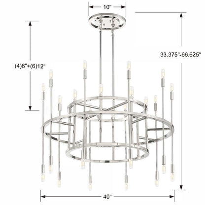 Crystorama Aries 40 Inch Chandelier Cp527000