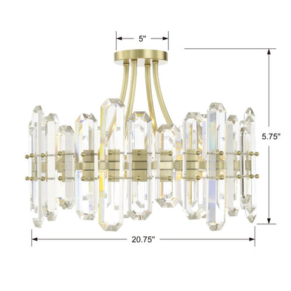 Crystorama Bolton 20 Inch 4 Light Semi Flush Mount Cp424652