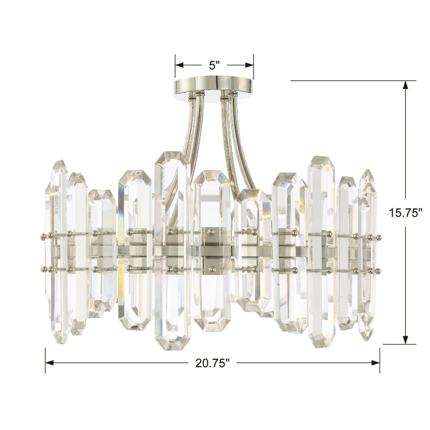 Crystorama Bolton 20 Inch 4 Light Semi Flush Mount Cp424652