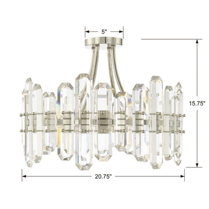 Crystorama Bolton 20 Inch 4 Light Semi Flush Mount Cp424652