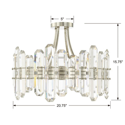 Crystorama Bolton 20 Inch 4 Light Semi Flush Mount Cp424652