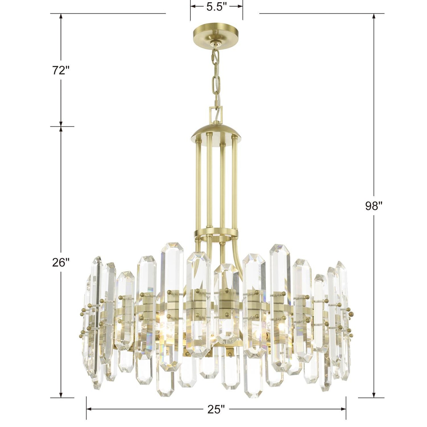 Crystorama Bolton 24 Inch 8 Light Chandelier Cp367992