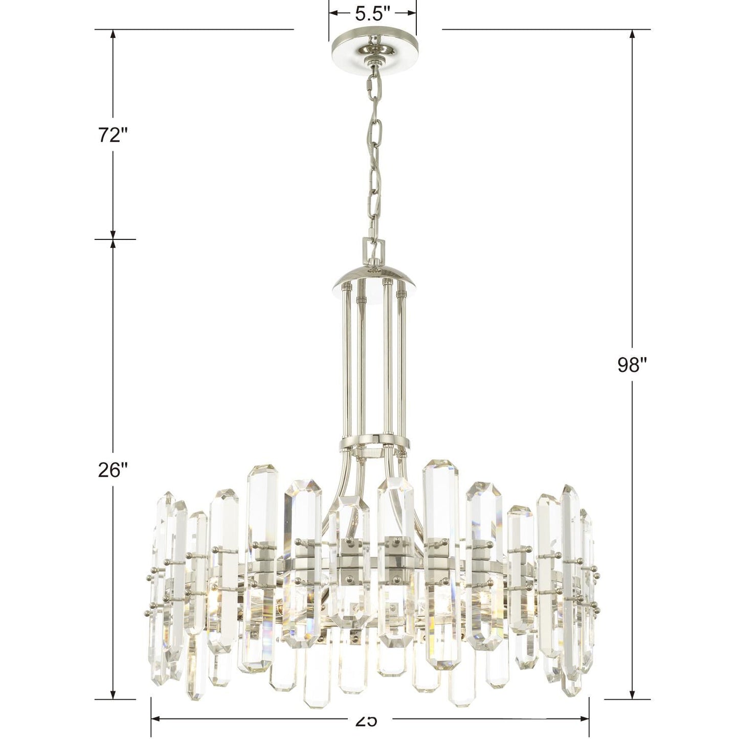 Crystorama Bolton 24 Inch 8 Light Chandelier Cp367992