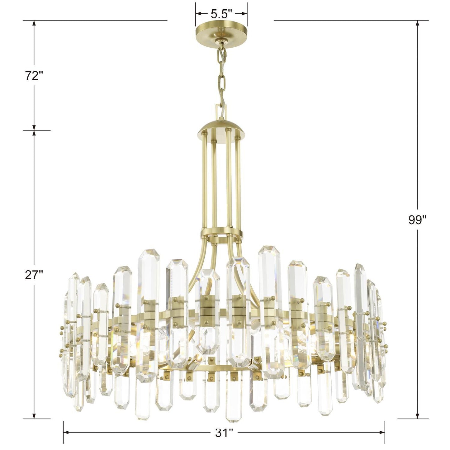 Crystorama Bolton 31 Inch 12 Light Chandelier Cp367943