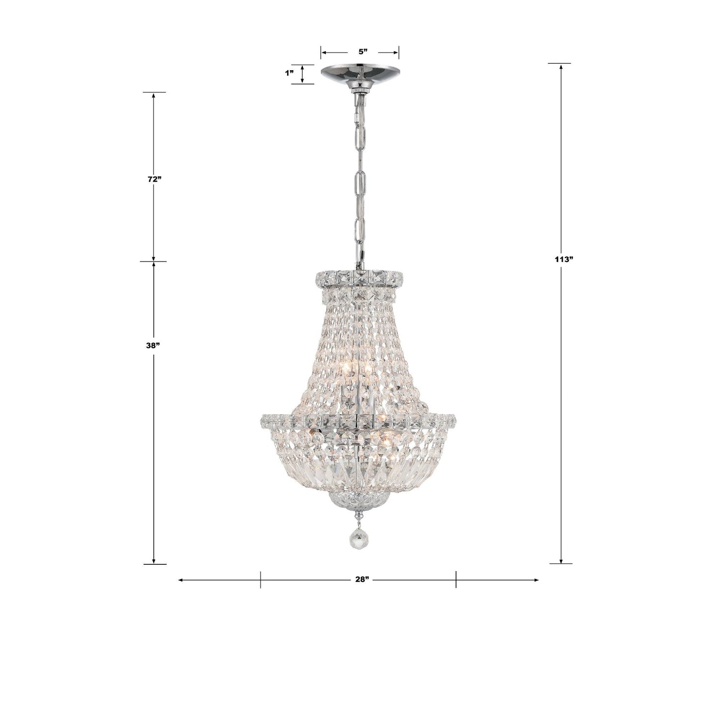 Crystorama Roslyn 28 Inch Chandelier Cp775786