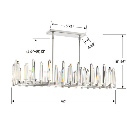 Crystorama Watson 42 Inch 6 Light Linear Suspension Light Cp526982