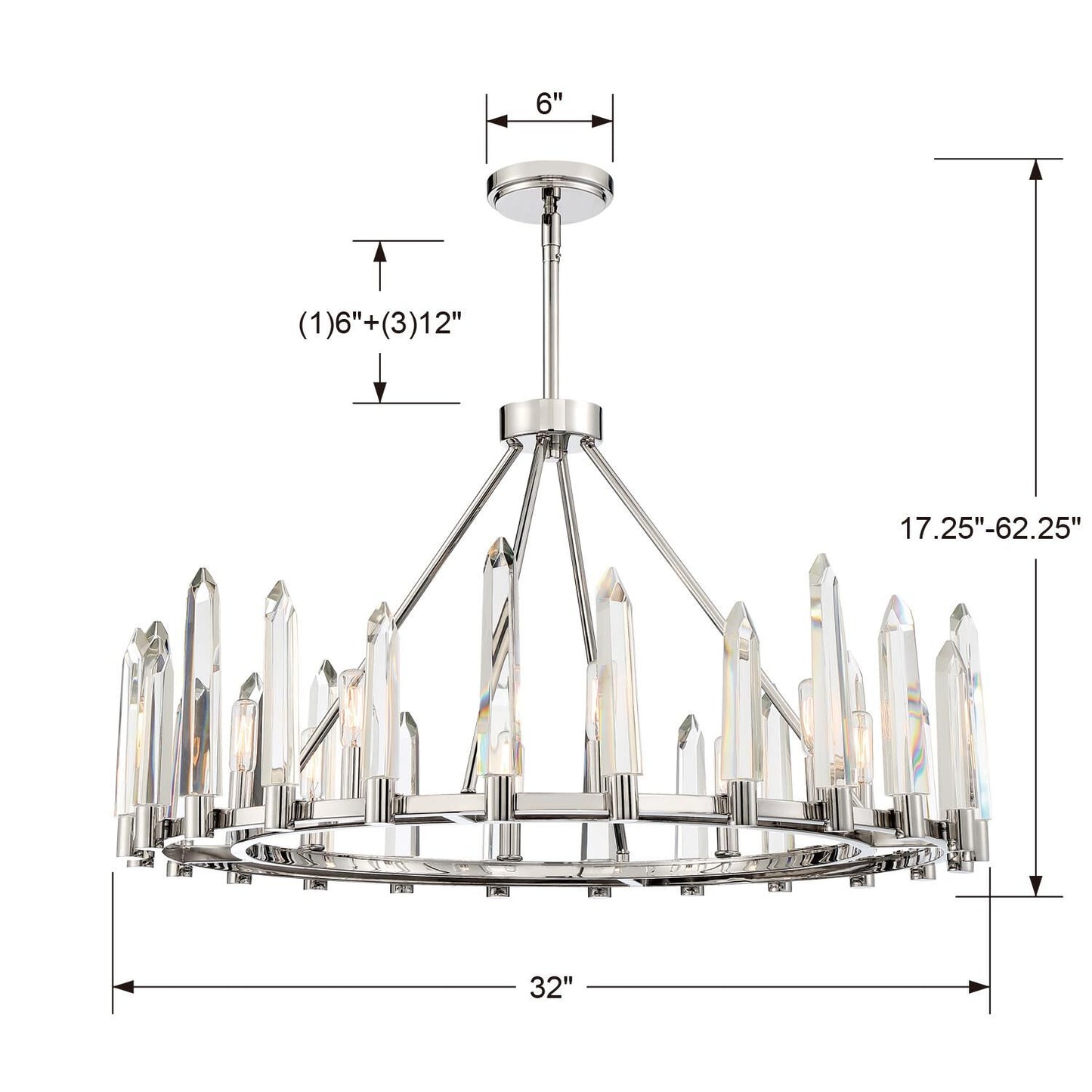 Crystorama Watson 32 Inch Chandelier Cp526989