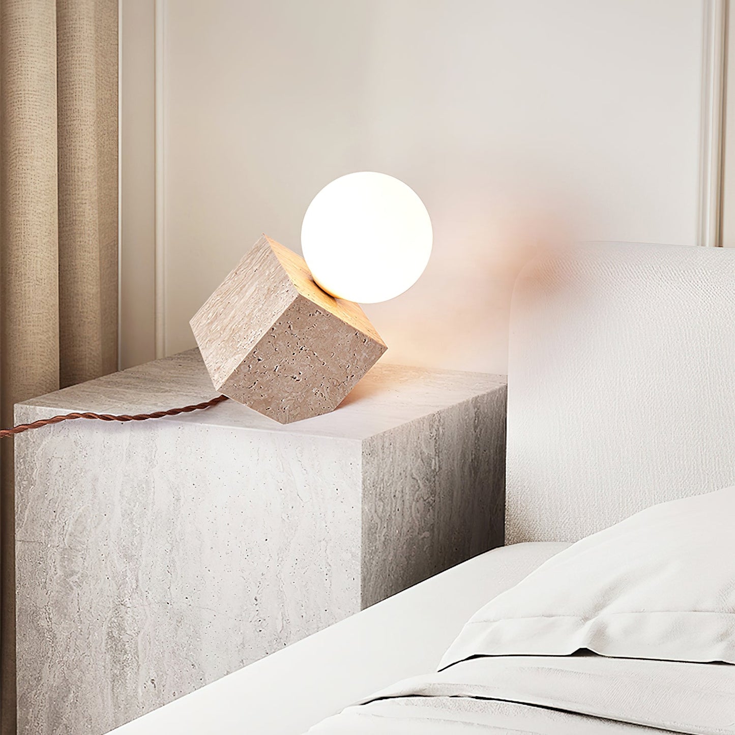 Cube Stone Table Lamp