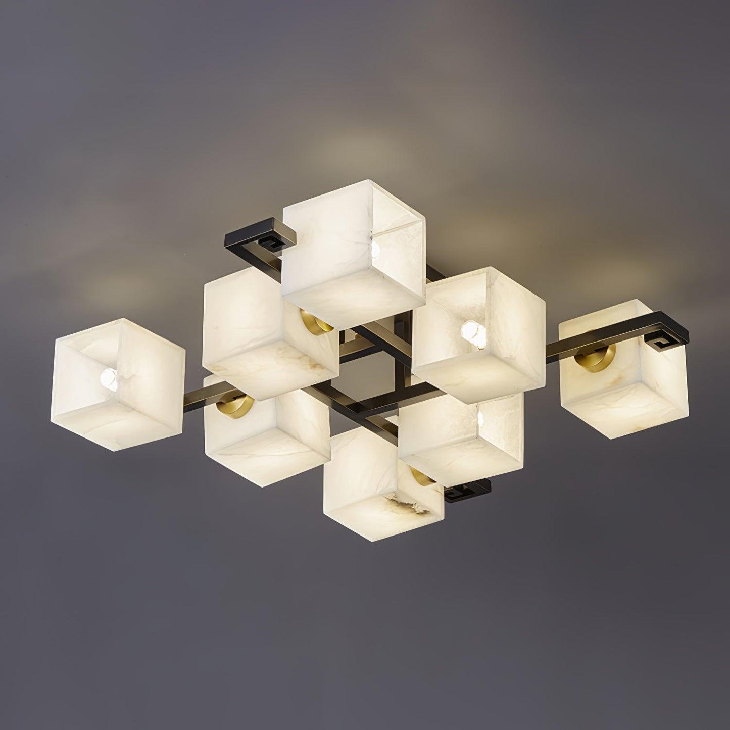 Cubist Alabaster Cluster Ceiling Lamp