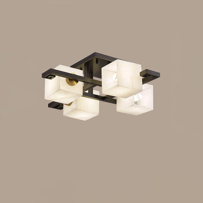 Cubist Alabaster Cluster Ceiling Lamp