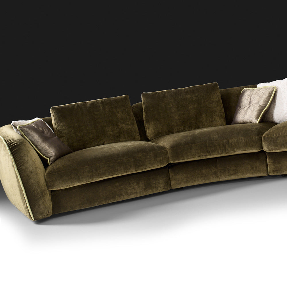 Curved Designer Velvet Modular Sofa