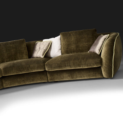 Curved Designer Velvet Modular Sofa