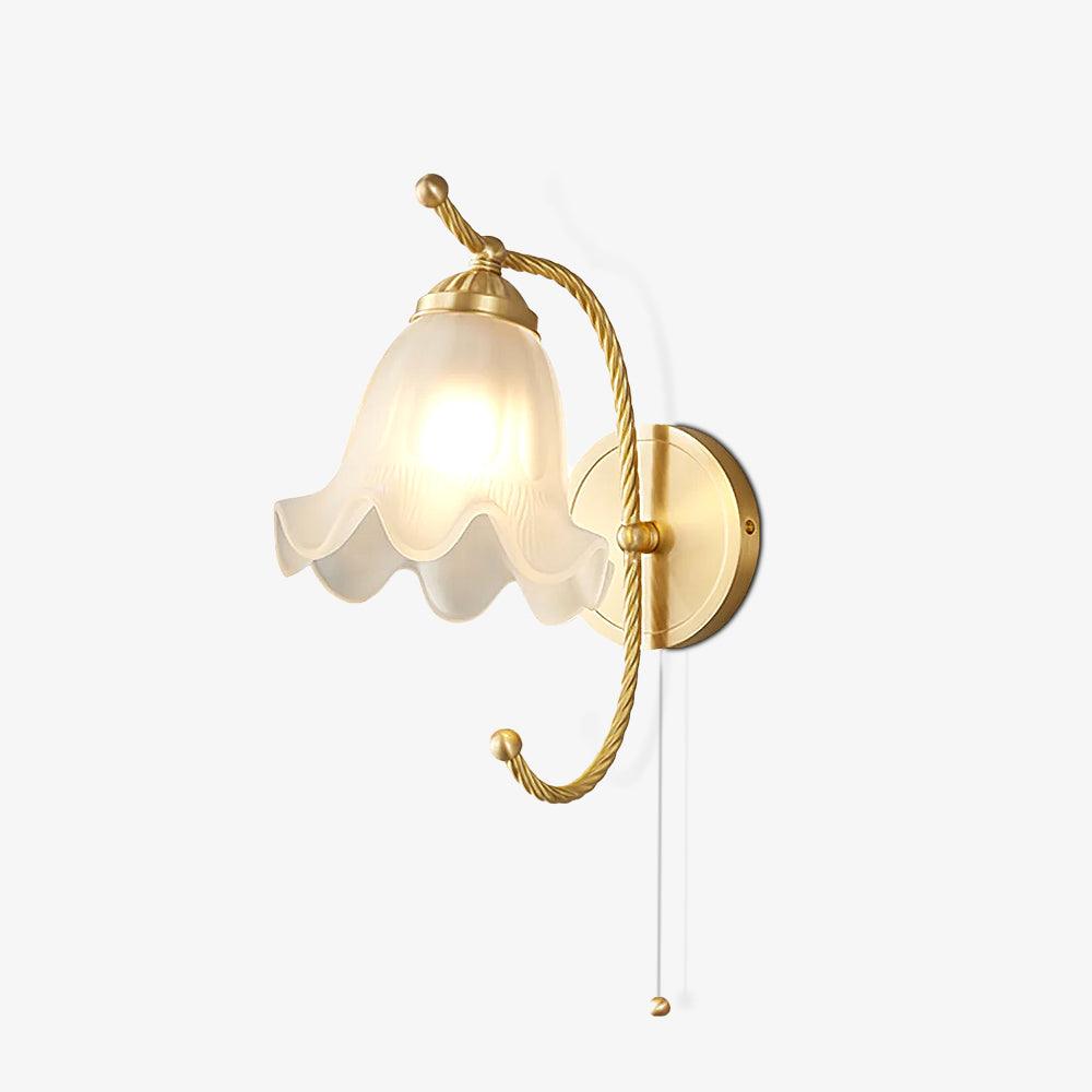 Curved Gooseneck Brass Glass Sconce