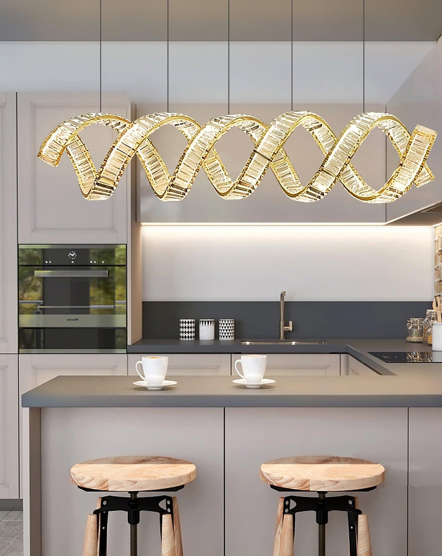 Curved LED Chandelier