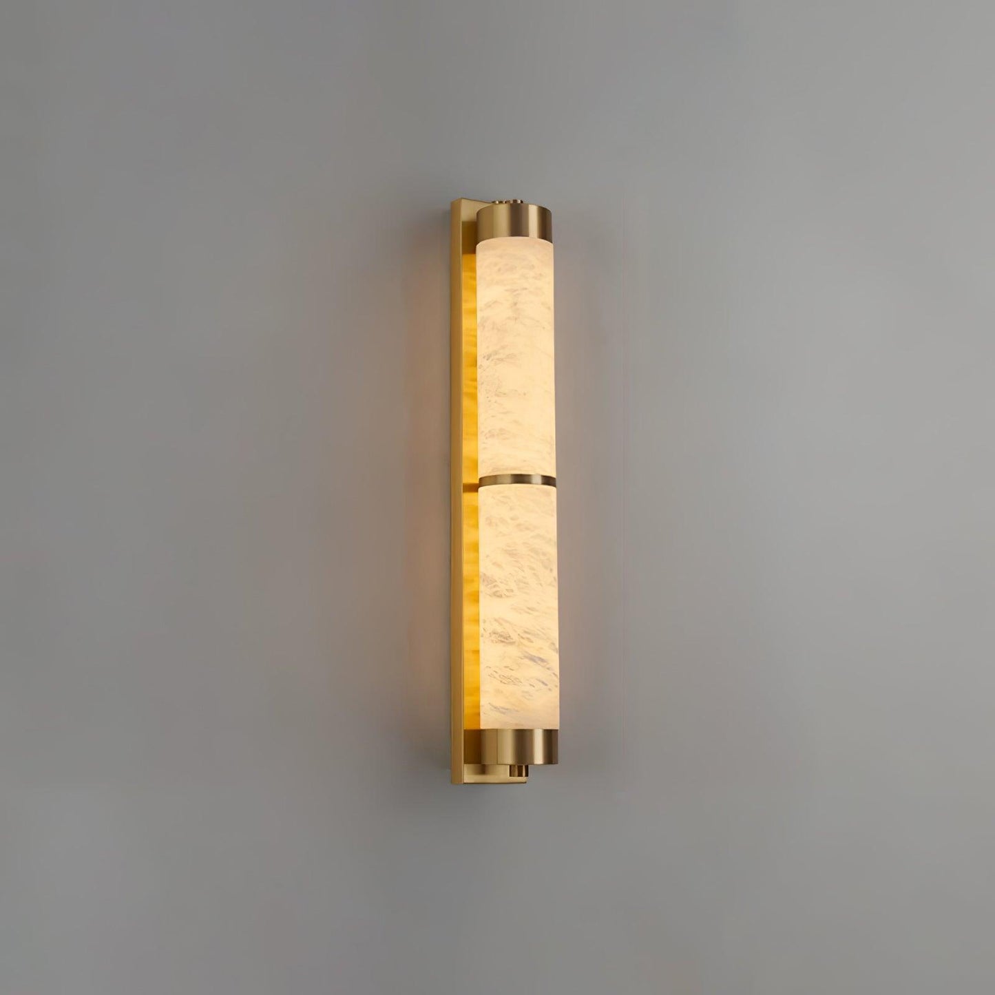 Cylindra Alabaster Brass Wall Light