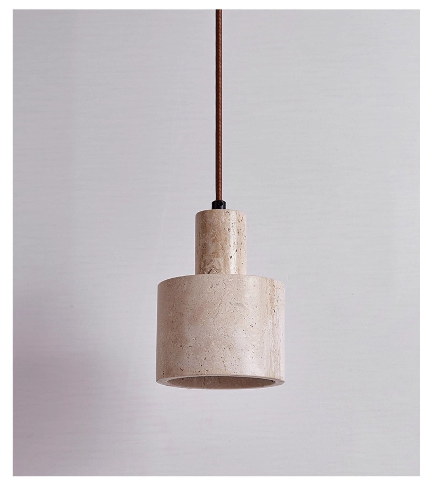 Cylindrical Travertine Pendant Lamp