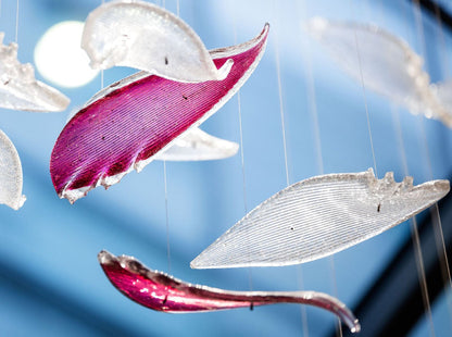 Flying Glass Feather Crown Chandelier