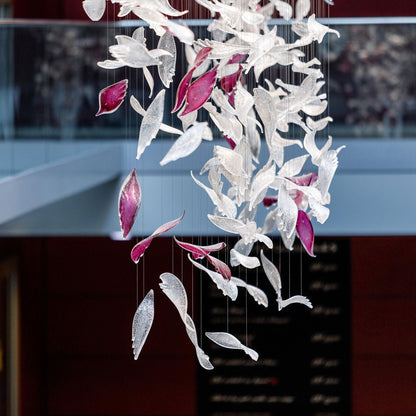 Flying Glass Feather Crown Chandelier