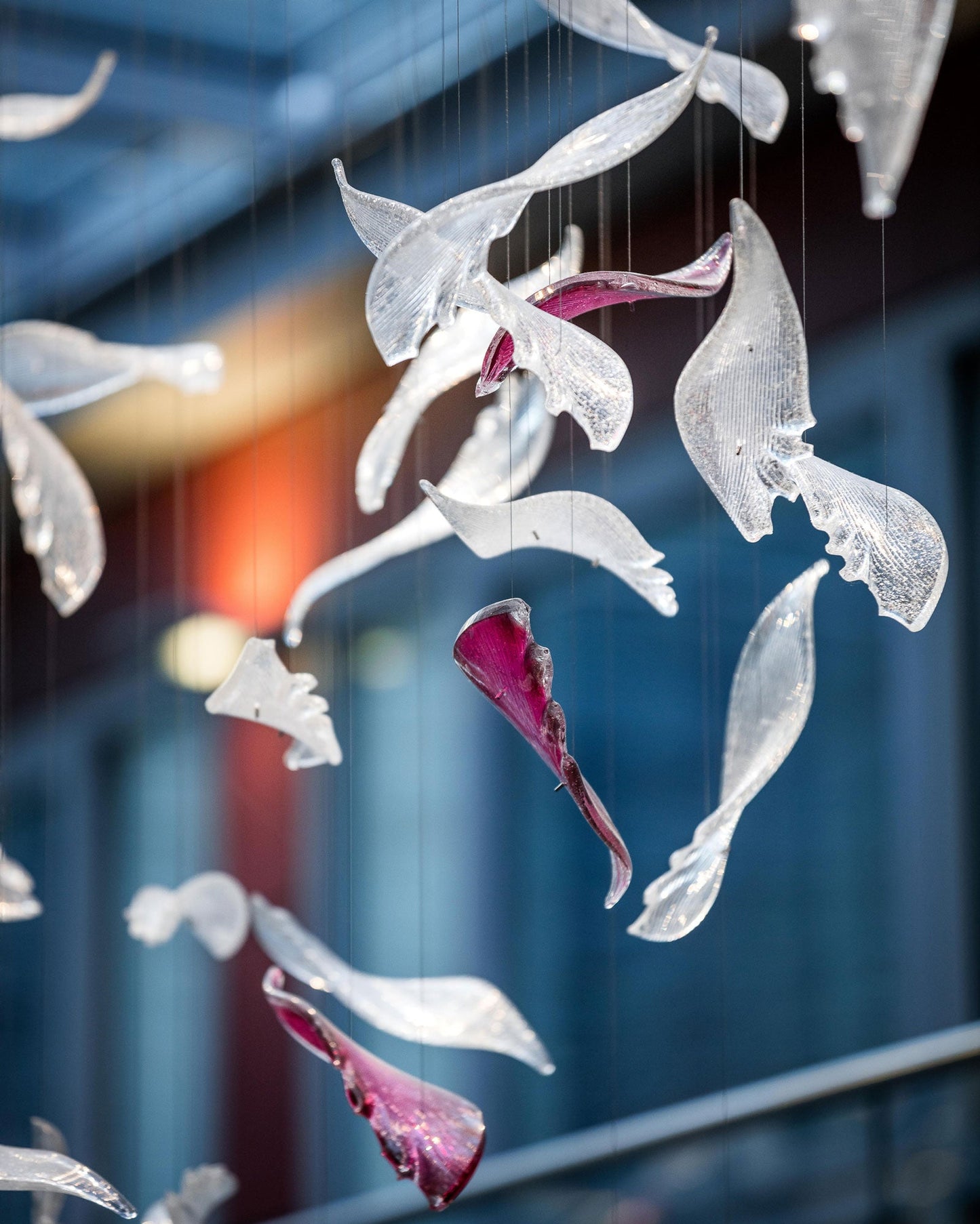 Flying Glass Feather Crown Chandelier