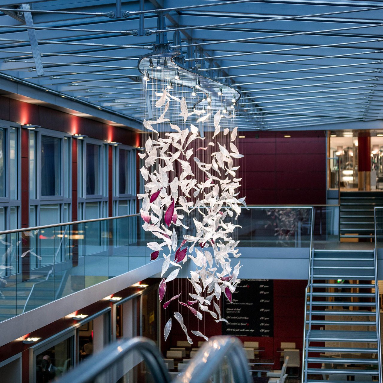 Flying Glass Feather Crown Chandelier