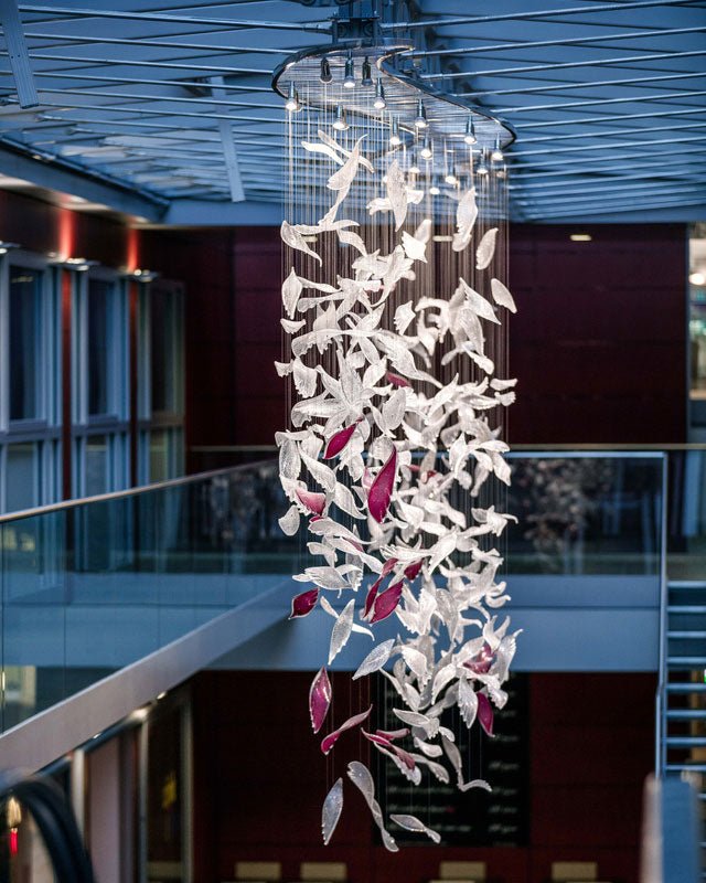 Flying Glass Feather Crown Chandelier