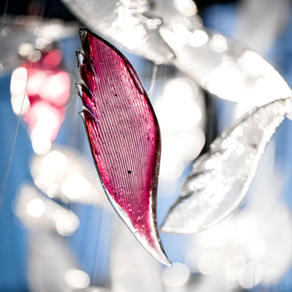 Flying Glass Feather Crown Chandelier