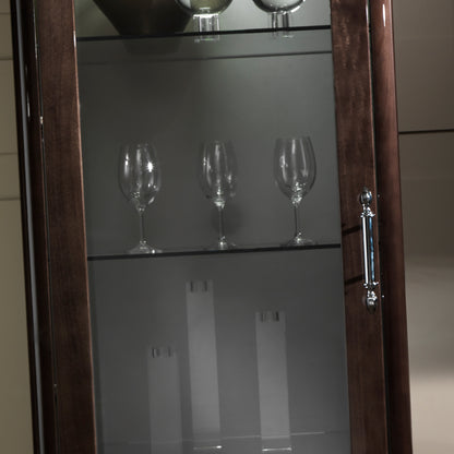 Luxury Walnut Veneer Italian Display Cabinet