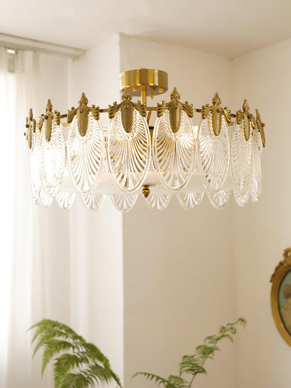 Decorative Pattern Glass Round Chandelier