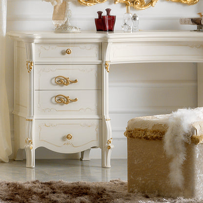 Luxurious Ivory and Gold Leaf Dressing Table