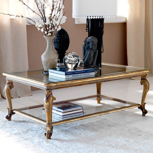 Designer Classic Italian Reproduction Glass Coffee Table