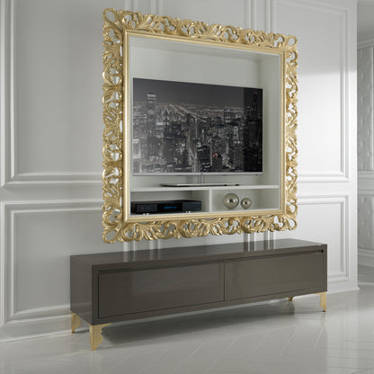 Designer Gold Leaf Rococo Wall Mounted TV Unit