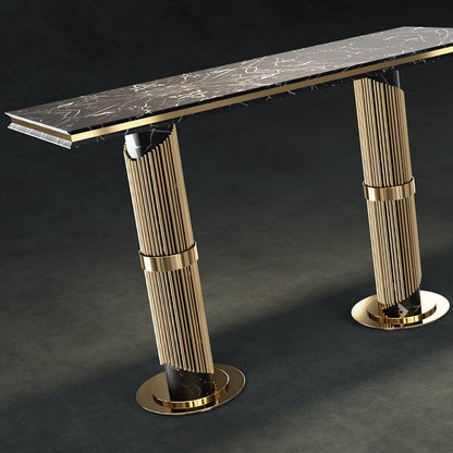 Designer Gold Plated Marble Contemporary Console