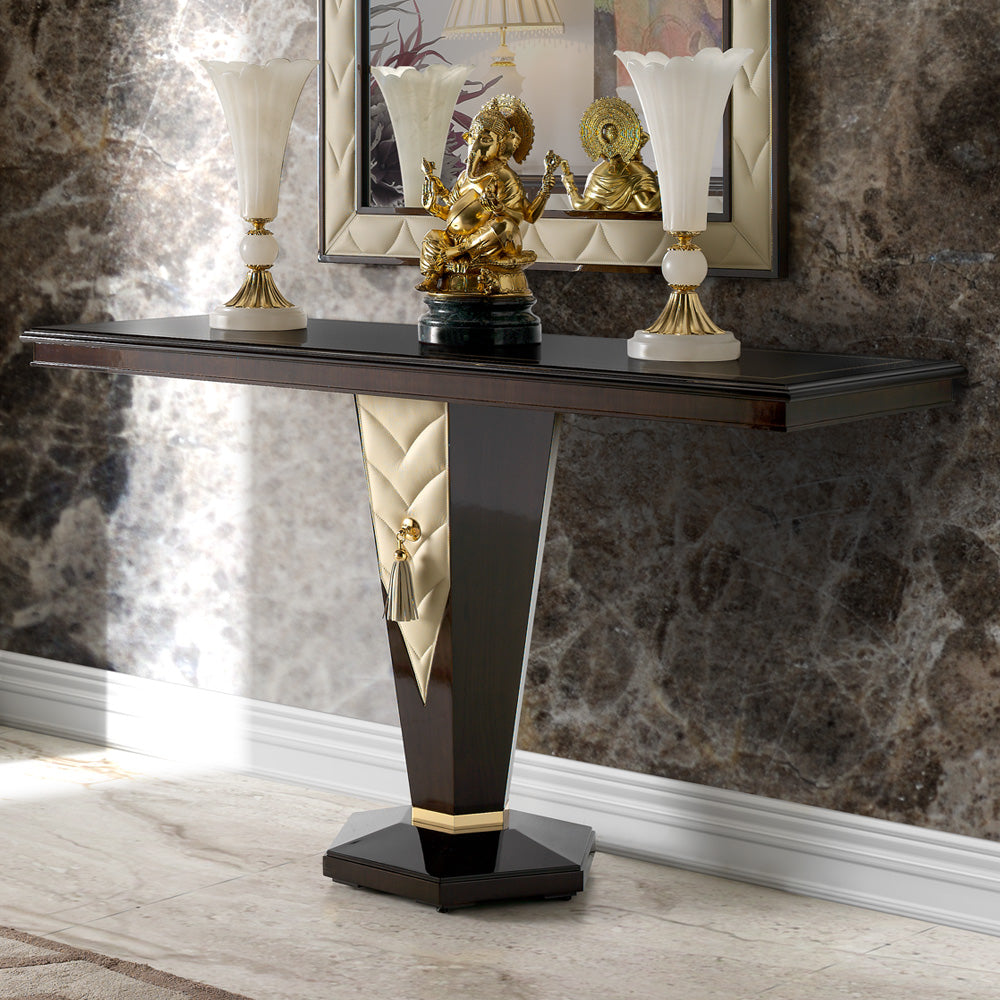 Designer High End Art Deco Inspired Console And Mirror Set