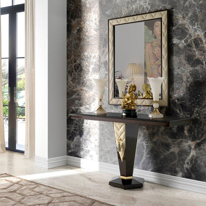 Designer High End Art Deco Inspired Console And Mirror Set