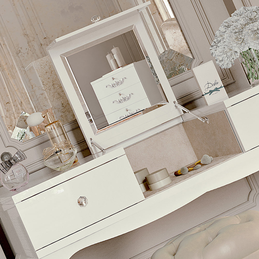 Modern Lift Up Mirror Dressing Table